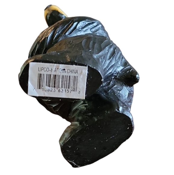 Vtg Lipco Black Bear Butterfly Net Resin Figurine Statue - Picture 7 of 7